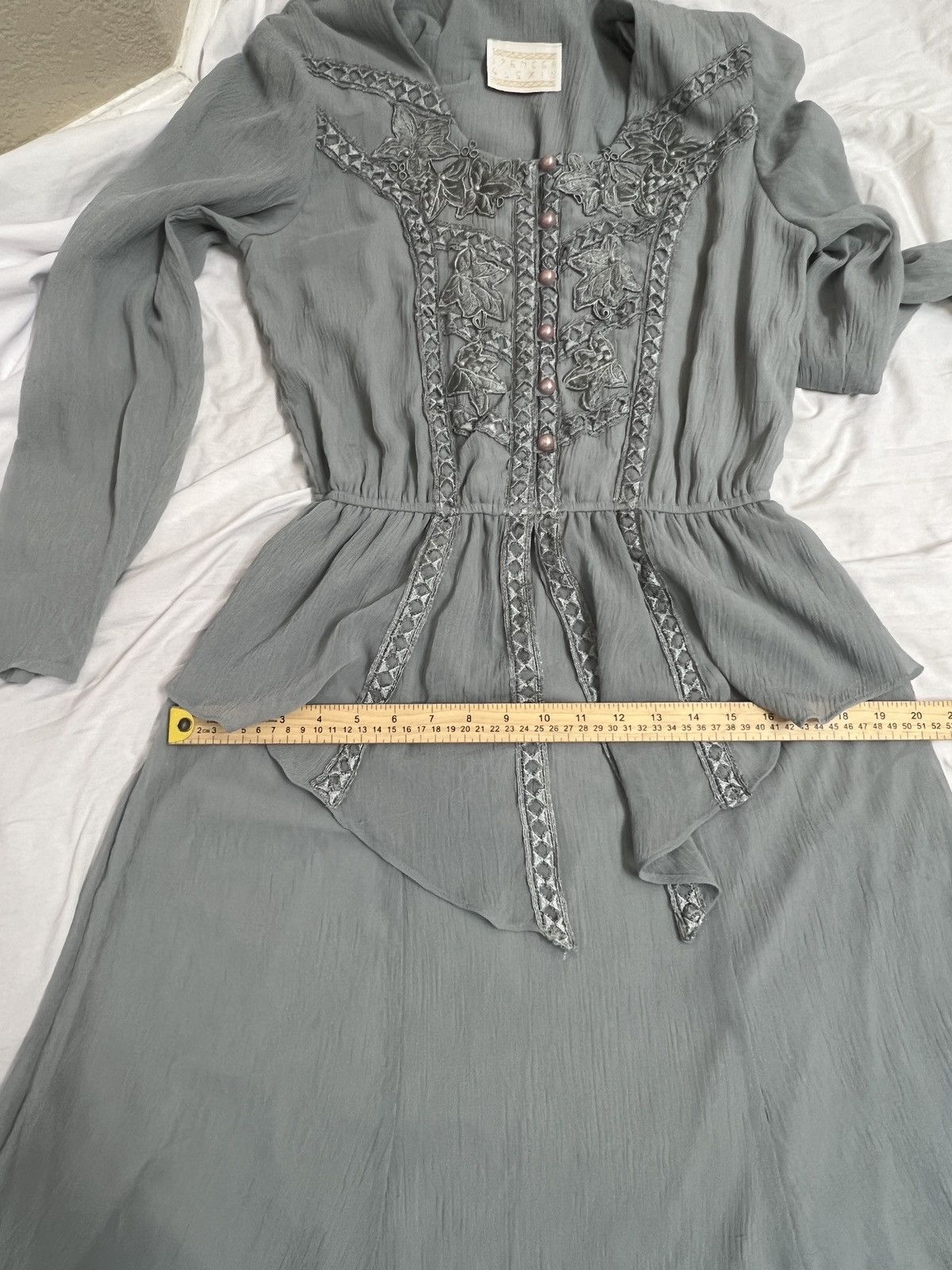 Other Spencer Alexis Vintage 80’s Blue Embroidered Long-Sleeve Size L / US 10 / IT 46 - 9 Thumbnail