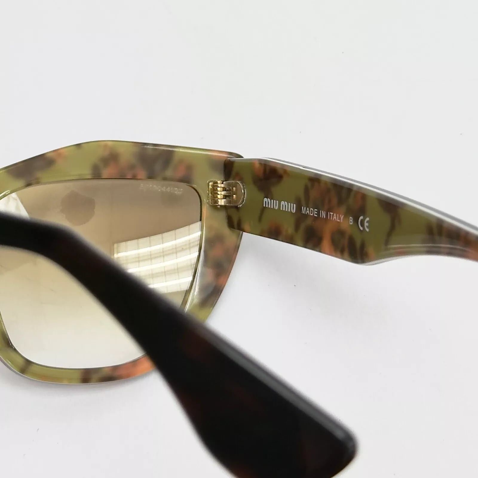 Miu Miu MIU MIU 02P MU02PS Brown Havana Green Floral Sunglasses Size ONE SIZE - 5 Thumbnail
