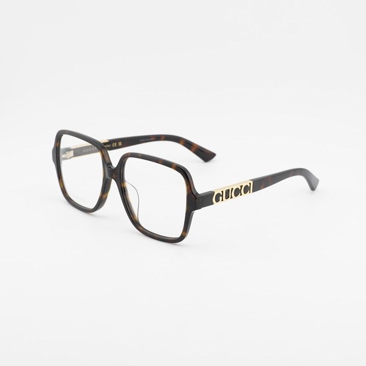Gucci Gucci GG1193OA 002 Eyeglasses Havana 57mm Square Frame Size ONE SIZE - 1 Thumbnail