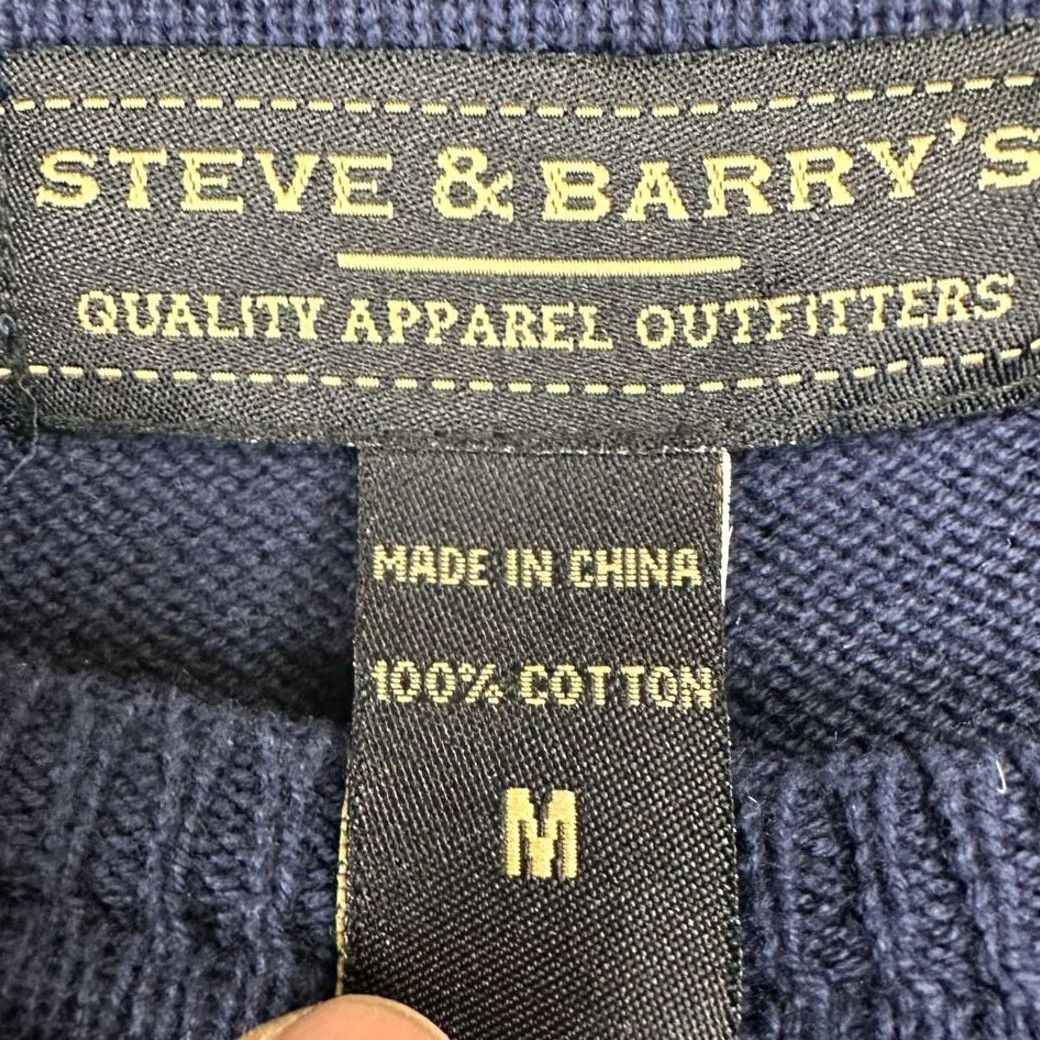 Vintage Steve Barry's Crew Neck Sweater Men Adult Medium Navy 2 Stripes Pullover Knit Cotton Striped 2 Stripes Outdoor Walking Vintage No Size US M / EU 48-50 / 2 - 6 Thumbnail