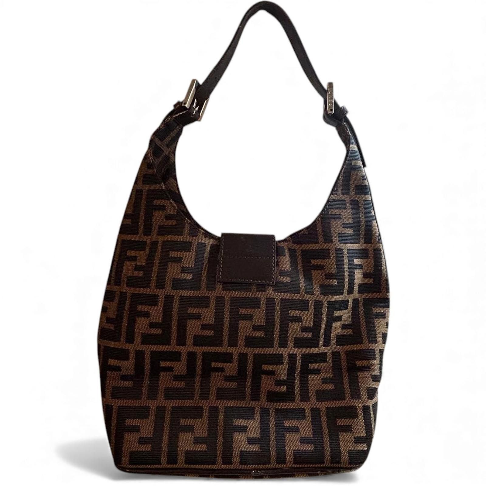 Fendi Fendi - Vintage FF Canvas Hobo Bag Size ONE SIZE - 3 Thumbnail