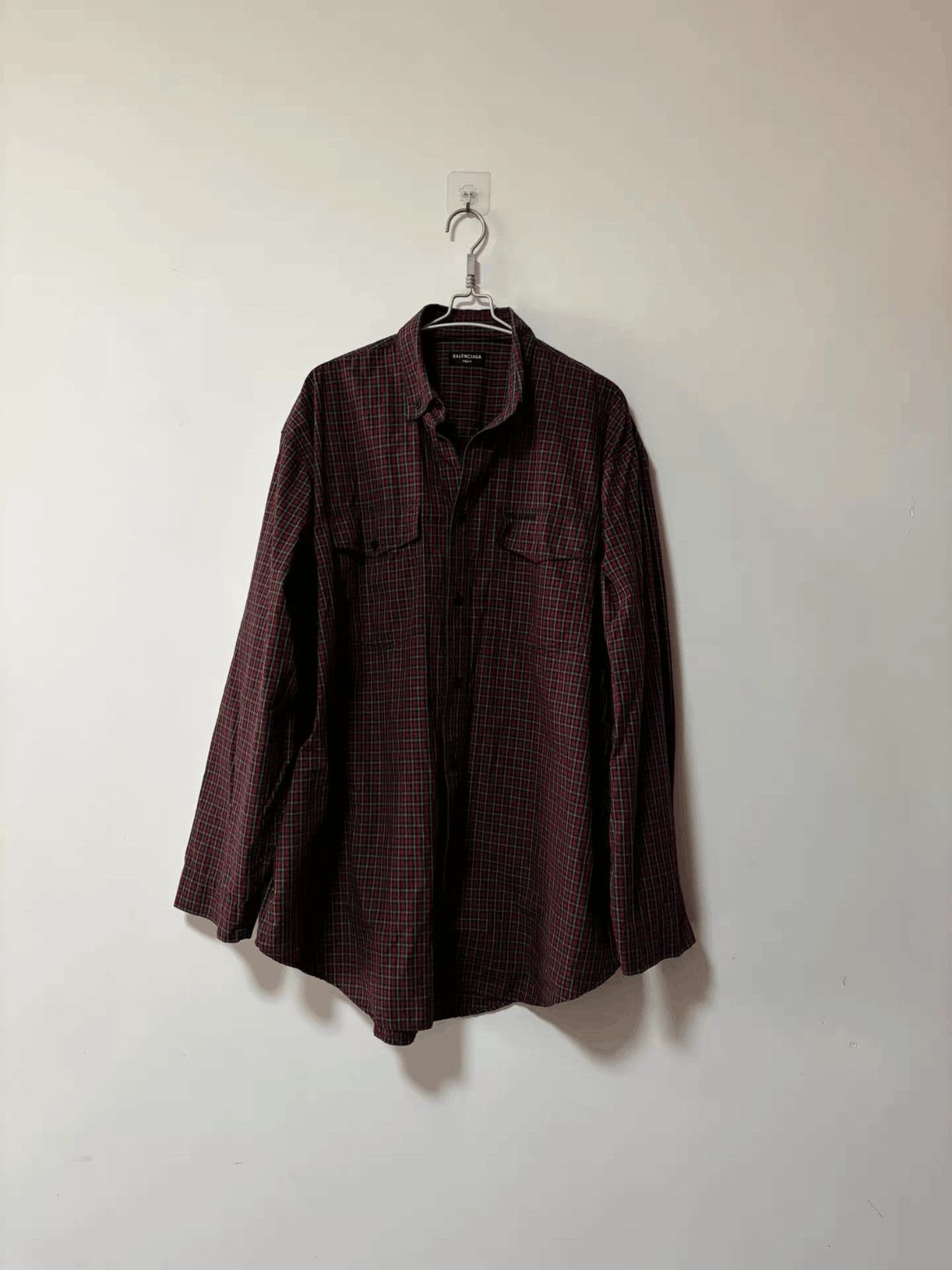 Balenciaga Balenciaga Balenciaga 21SS Oversized Plaid Work Shirt-2506 Size US M / EU 48-50 / 2 - 1 Thumbnail