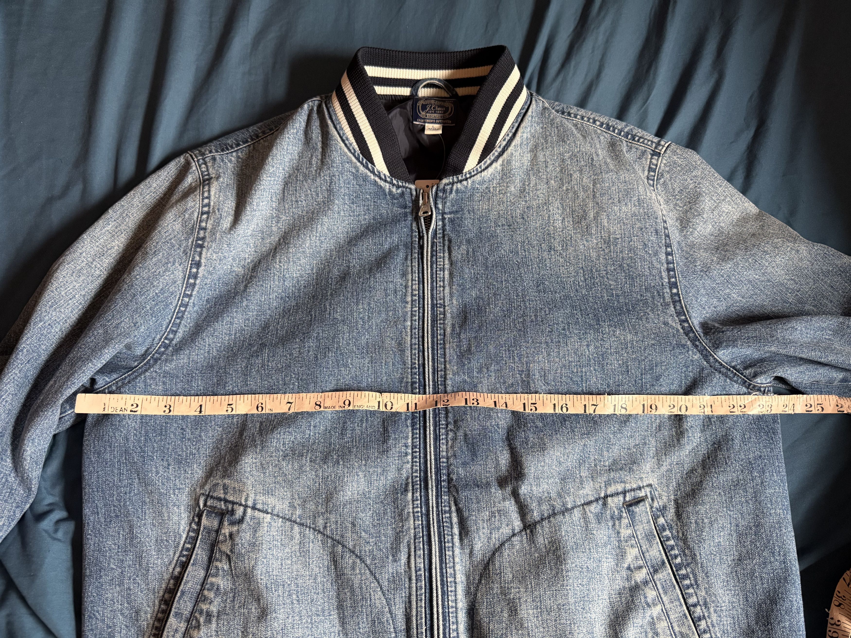 J.Crew J. Crew Denim Baseball Jacket Large $248 Size US L / EU 52-54 / 3 - 5 Thumbnail