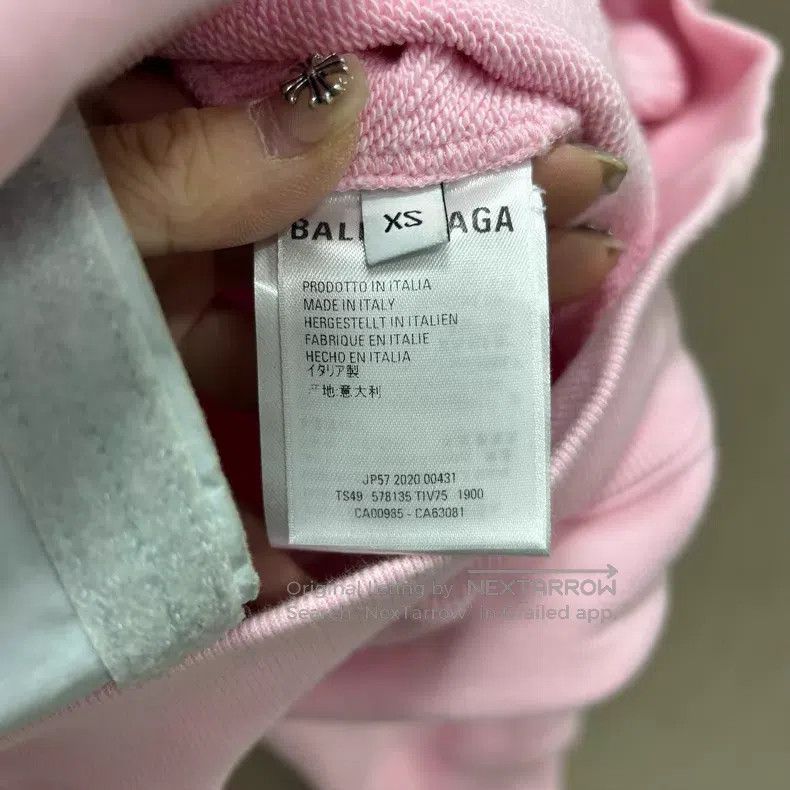 Balenciaga Balenciaga Pink Crew Letter Logo Hoodie Size US XS / EU 42 / 0 - 4 Thumbnail