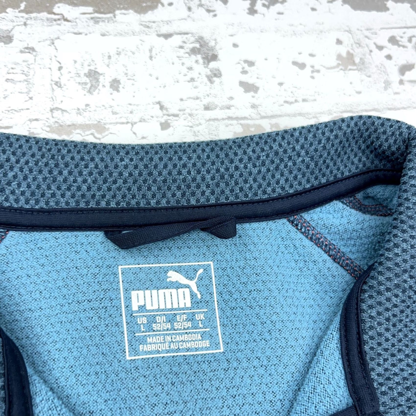 Puma PUMA Sweatshirt Men Large Blue Pink Full Zip Jacket Performance Track Suit Size US L / EU 52-54 / 3 - 4 Thumbnail