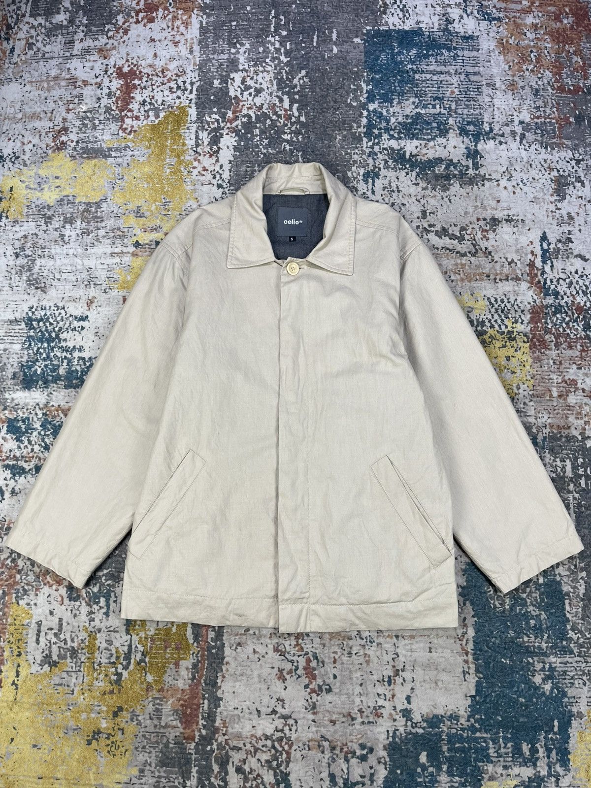 Celio Celio Beige Button Down Regular Fit Quarter Sleeve Jacket Size US S / EU 44-46 / 1 - 2 Thumbnail