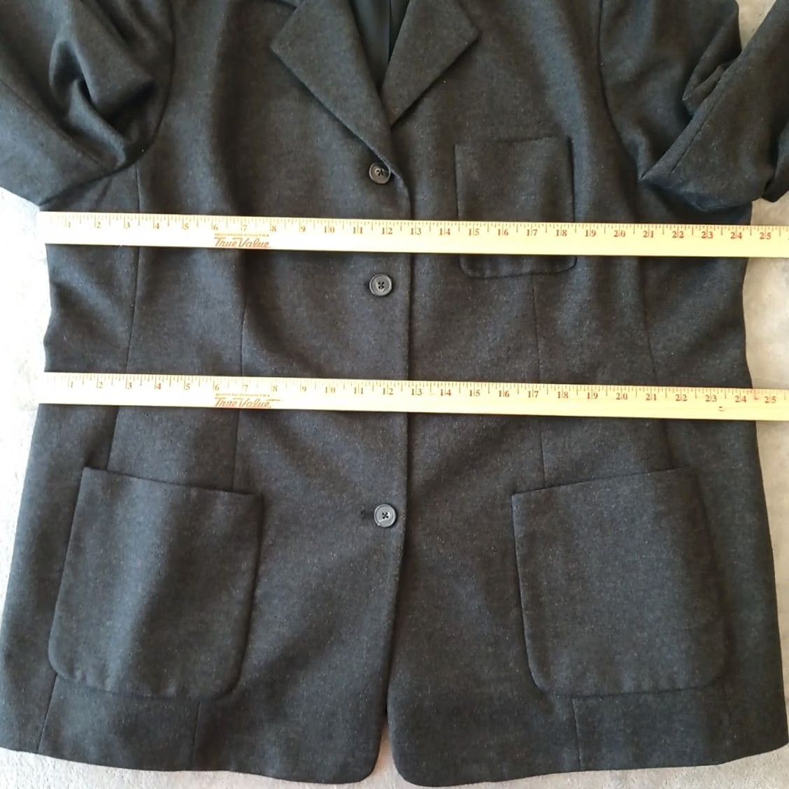 Lands' End Lands' End Blazer Jacket Womens Plus Size 20W Gray Wool Cashmere Lined Single-Breasted Notch Lapel Suit Jacket Size 3XL / US 20-22 - 6 Thumbnail