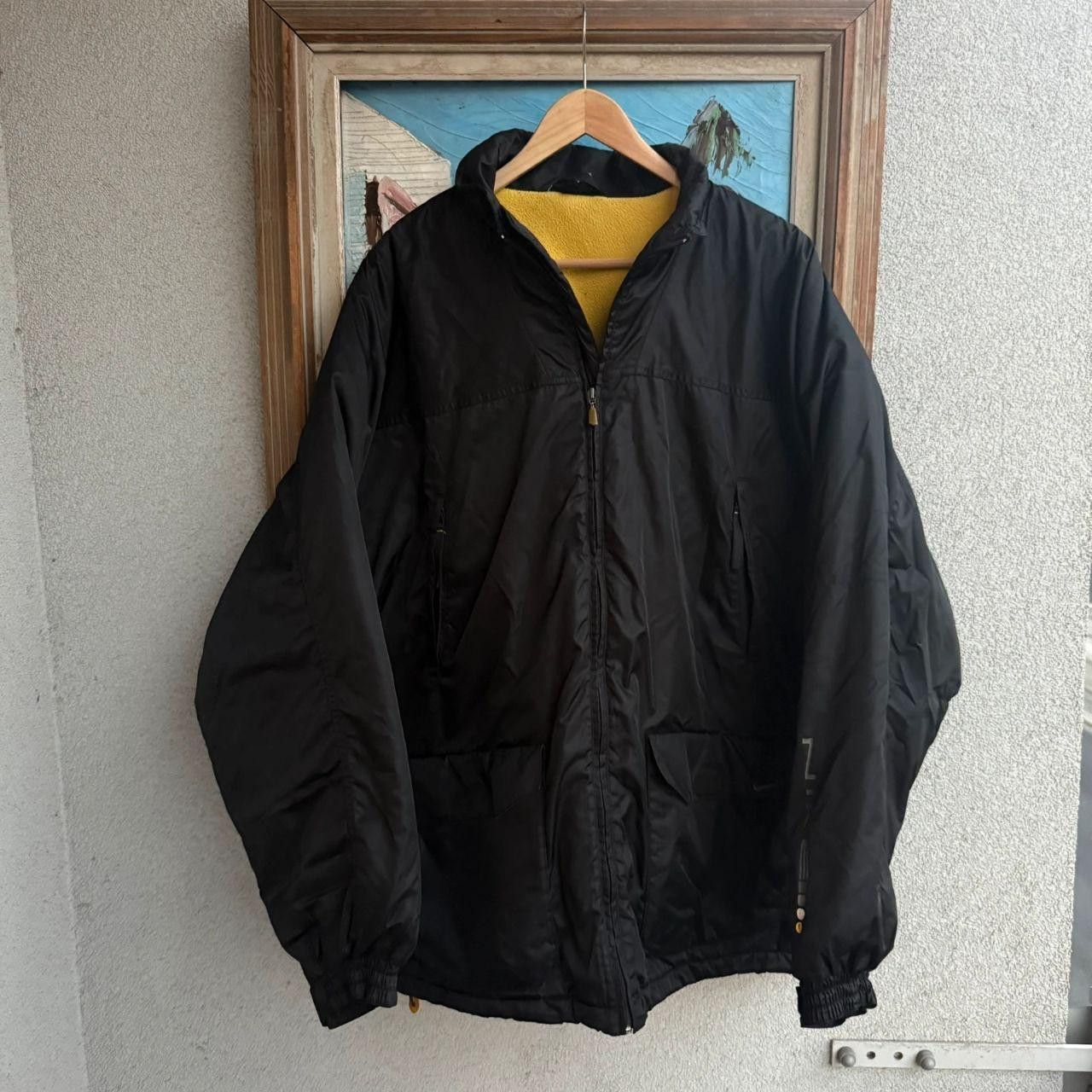 Nike Nike Vintage 90s Jacket Black Yellow Retro Spellout Size US XL / EU 56 / 4 - 1 Thumbnail