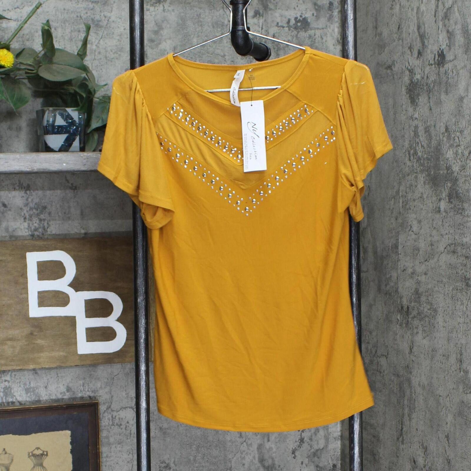 Other NWT Ny Collection Sleeve Top PITU0042 PM Flut Inca Gold Size M / US 6-8 / IT 42-44 - 1 Thumbnail