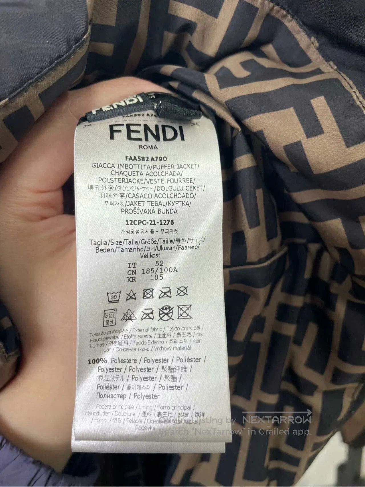 Fendi reversible puffer jacket with bold stripes. Size US L / EU 52-54 / 3 - 6 Thumbnail
