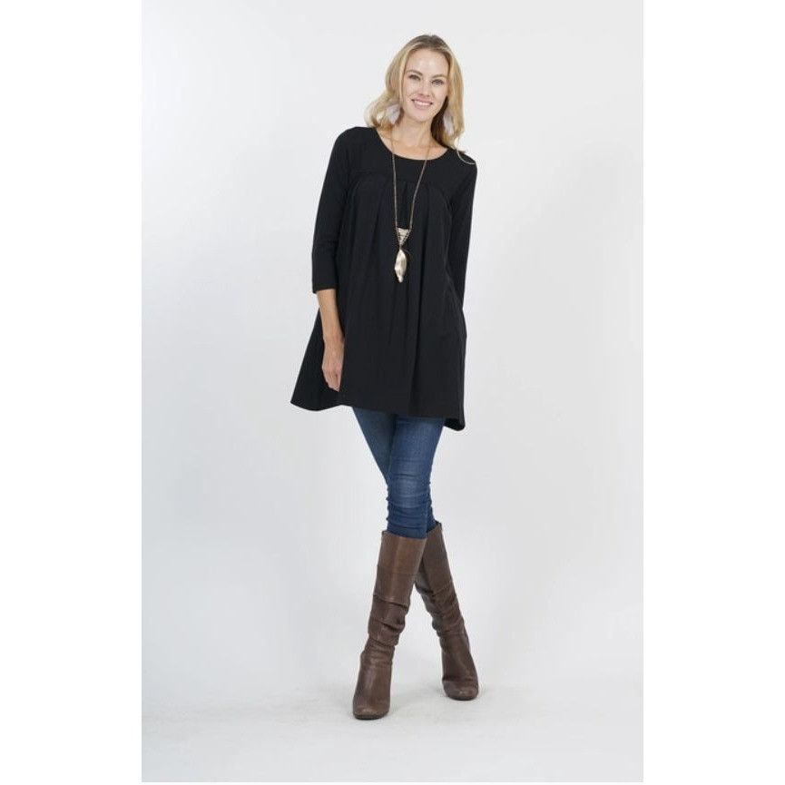 Other Basic Black 3/4 Sleeve Tunic Top For Women - Stylish & Comfo Size S / US 4 / IT 40 - 1 Preview