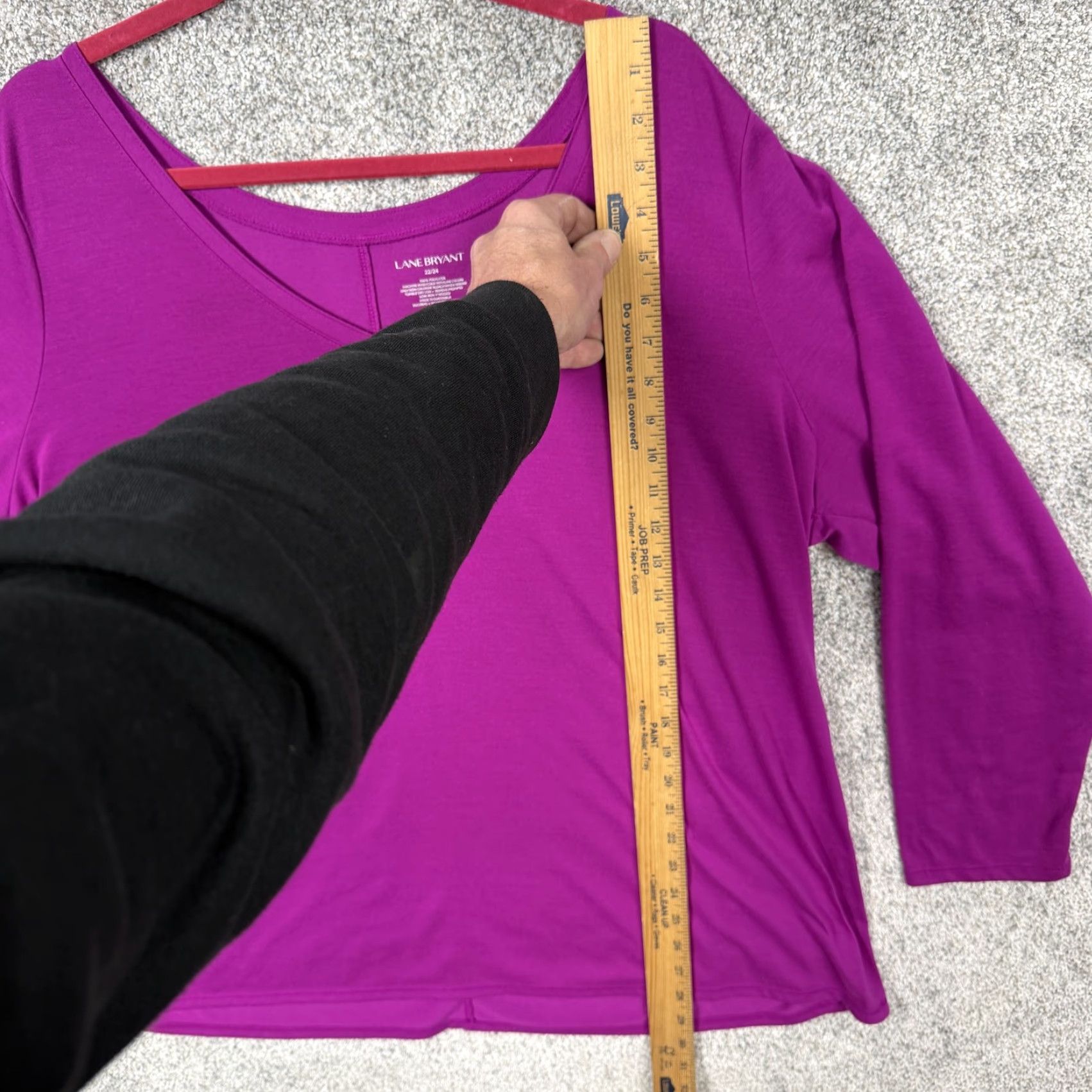 Vintage Lane Bryant Shirt Womens 22/24 Plus Purple V-Neck Long Sleeve Casual Layering Jersey T-Shirt Women's Cardis? Size 3XL / US 20-22 - 2 Thumbnail