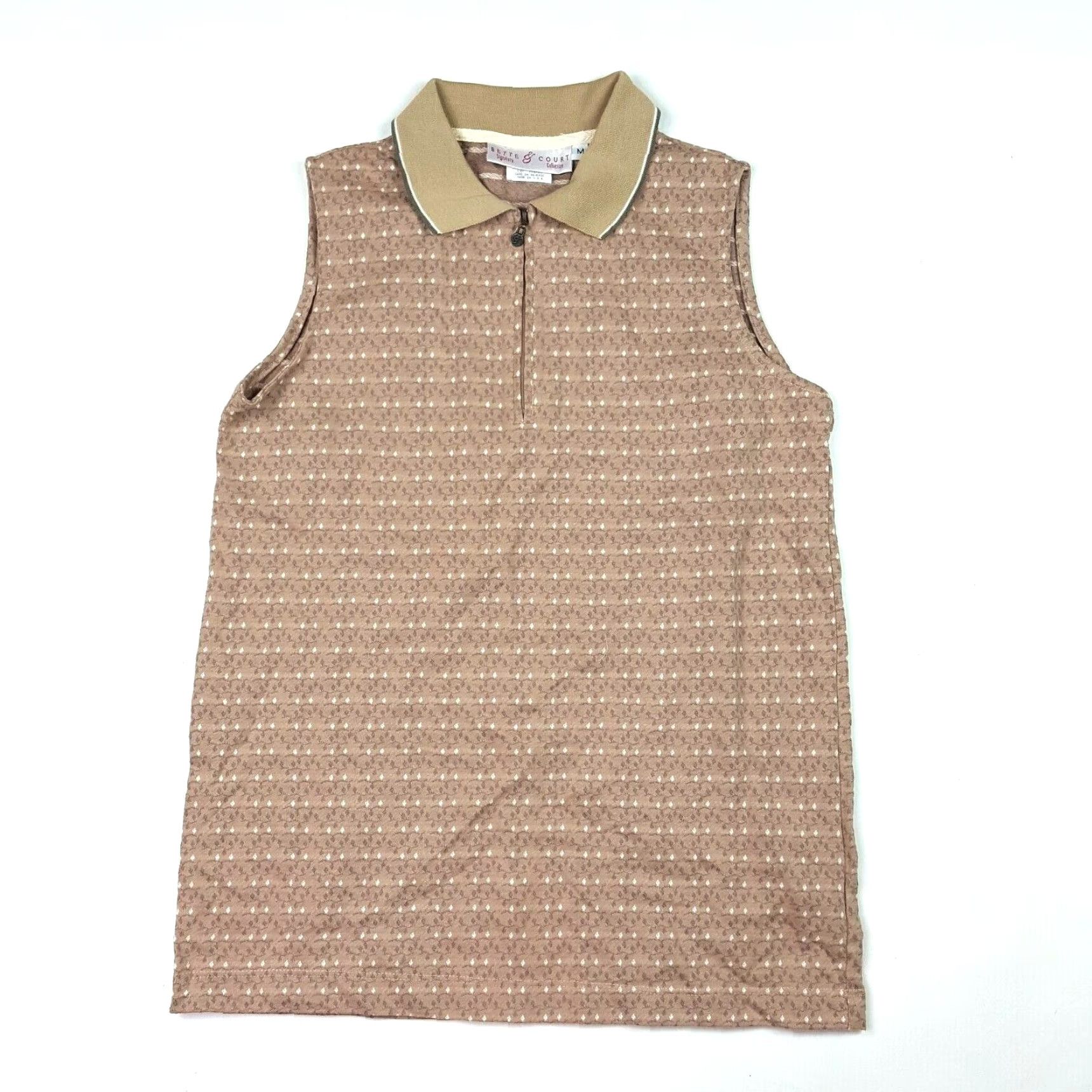 Vintage VINTAGE Preppy Brown Floral Flower Golf Size Medium Sleeveless Tennis Polo Shirt Vest Size M / US 6-8 / IT 42-44 - 2 Thumbnail