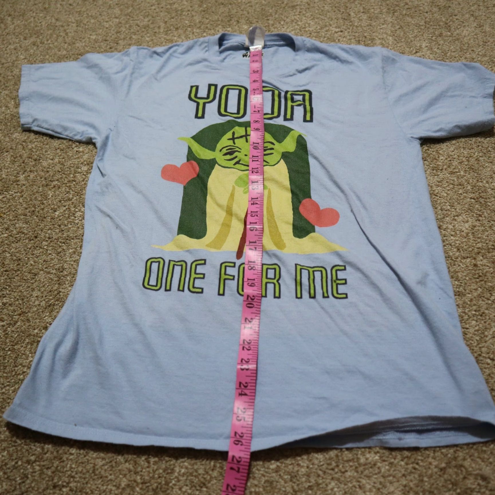 Star Wars Star Wars Yoda One For Me Valentine Gift Tee T-Shirt Men's M Medium Blue Shirt Graphic Print Short Sleeve Vintage: No Size US M / EU 48-50 / 2 - 6 Thumbnail