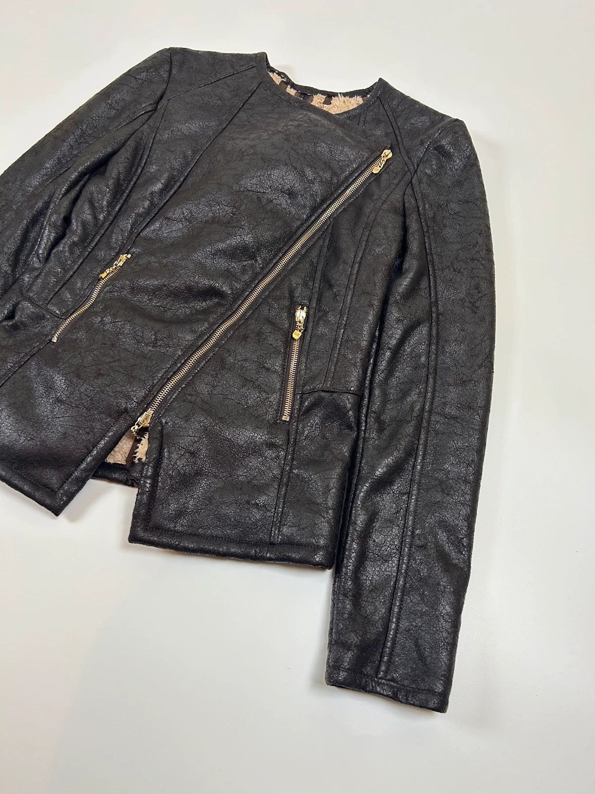 Elisabetta Franchi Leather fur jacket sheepskin elisabetta franchi luxury Size M / US 6-8 / IT 42-44 - 2 Thumbnail