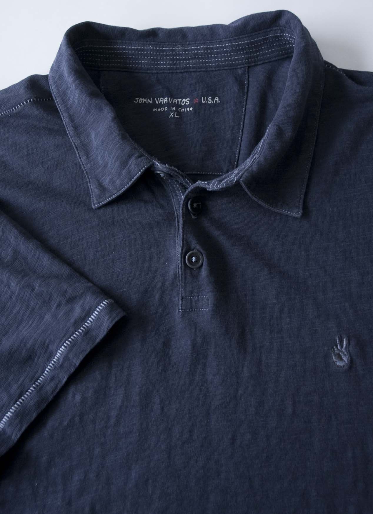 John Varvatos John Varvatos Polo Shirt Size XL Dark Blue Size US XL / EU 56 / 4 - 1 Thumbnail