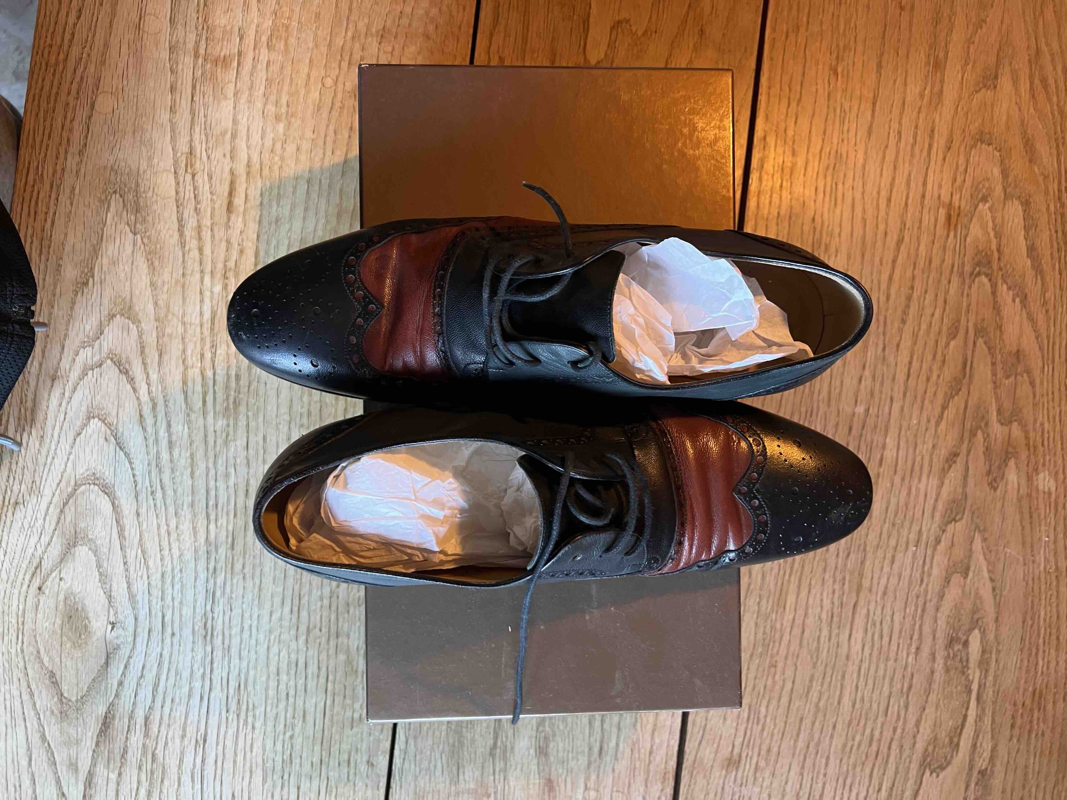 Gucci GUCCI “Quentin” Lace-Up Shoes – Leather – Black/Russet Size US 10 / EU 43 - 6 Thumbnail