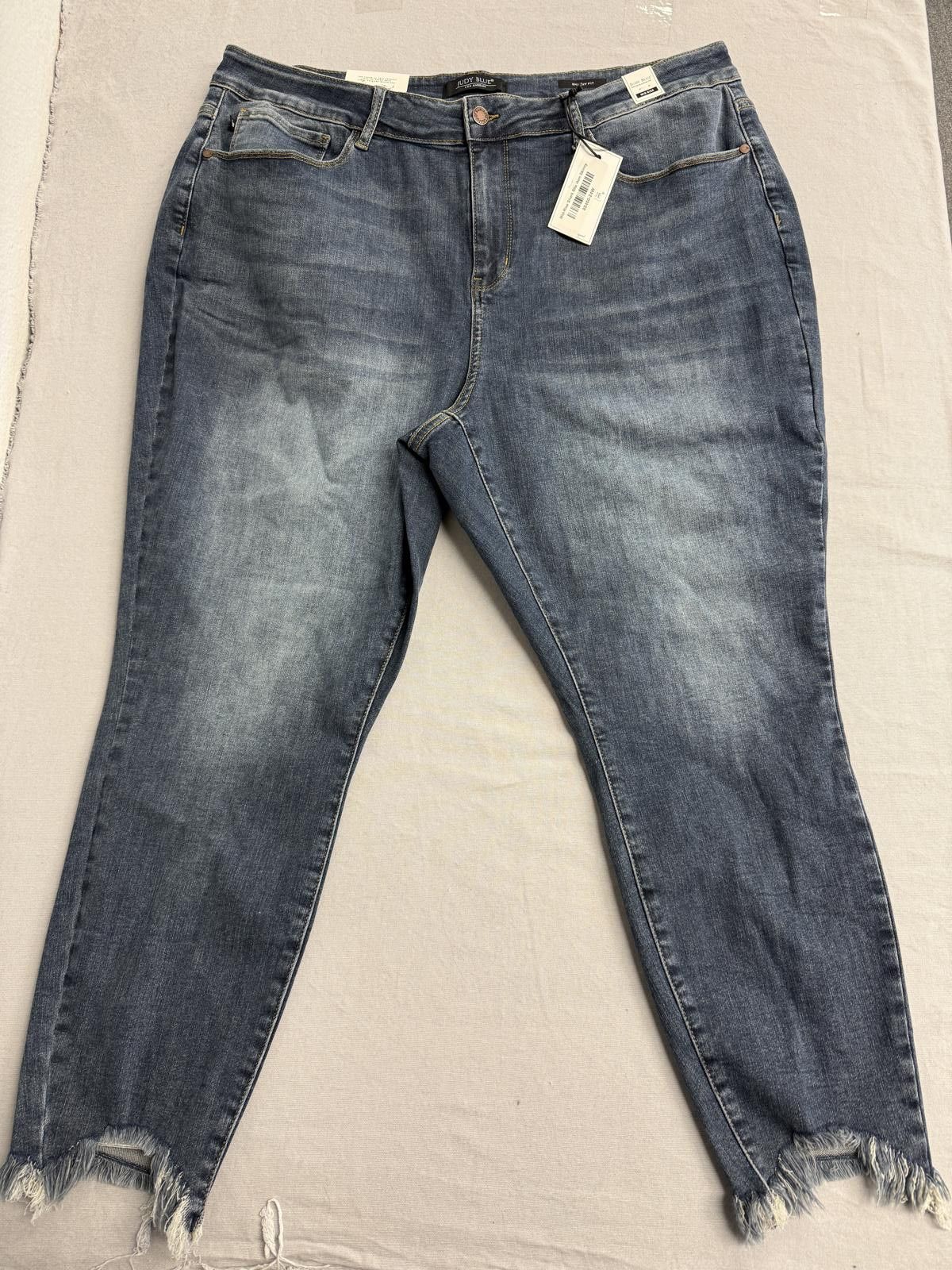 Other Judy Blue Jeans Mid-Rise Shark Bite Hem Skinny NWT Size 24W Size 42" / US 20 - 1 Thumbnail