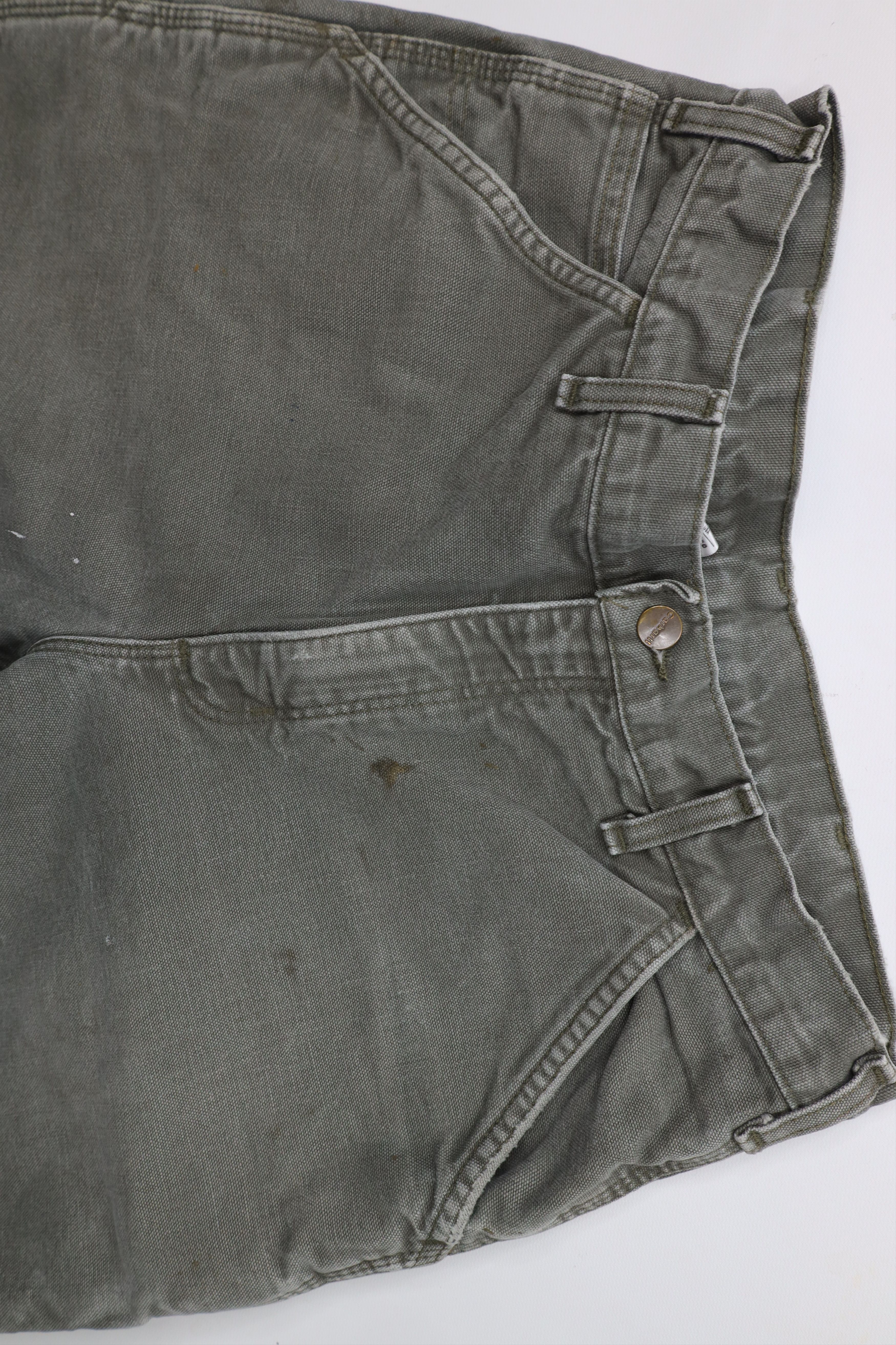 Carhartt × Vintage Vintage Carhartt Lined Wide Leg Dungaree Pants Moss Green Size US 32 / EU 48 - 6 Thumbnail