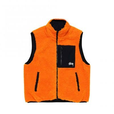 Stussy STUSSY sherpa Reversible Vest Orange Black Size L Used 10/10 Size US L / EU 52-54 / 3 - 2 Thumbnail