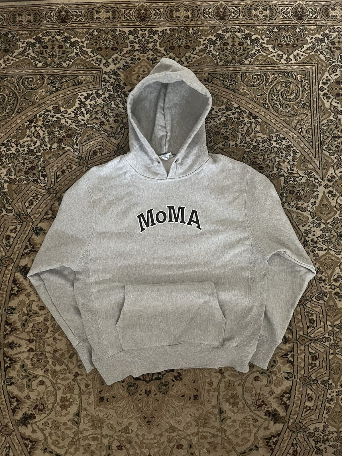 Japanese Brand × Vintage Vintage Grey Champion MoMa Hoodie Size US M / EU 48-50 / 2 - 1 Thumbnail