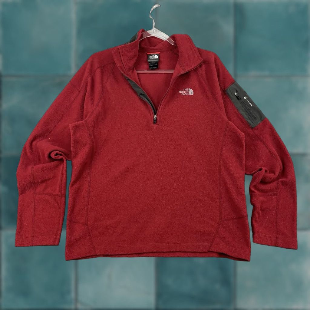 The North Face The North Face Flash Dry Red Mens M 1/4 Zip Pullover Fleece Zip Pocket Gorpcore Jacket Size US M / EU 48-50 / 2 - 1 Thumbnail