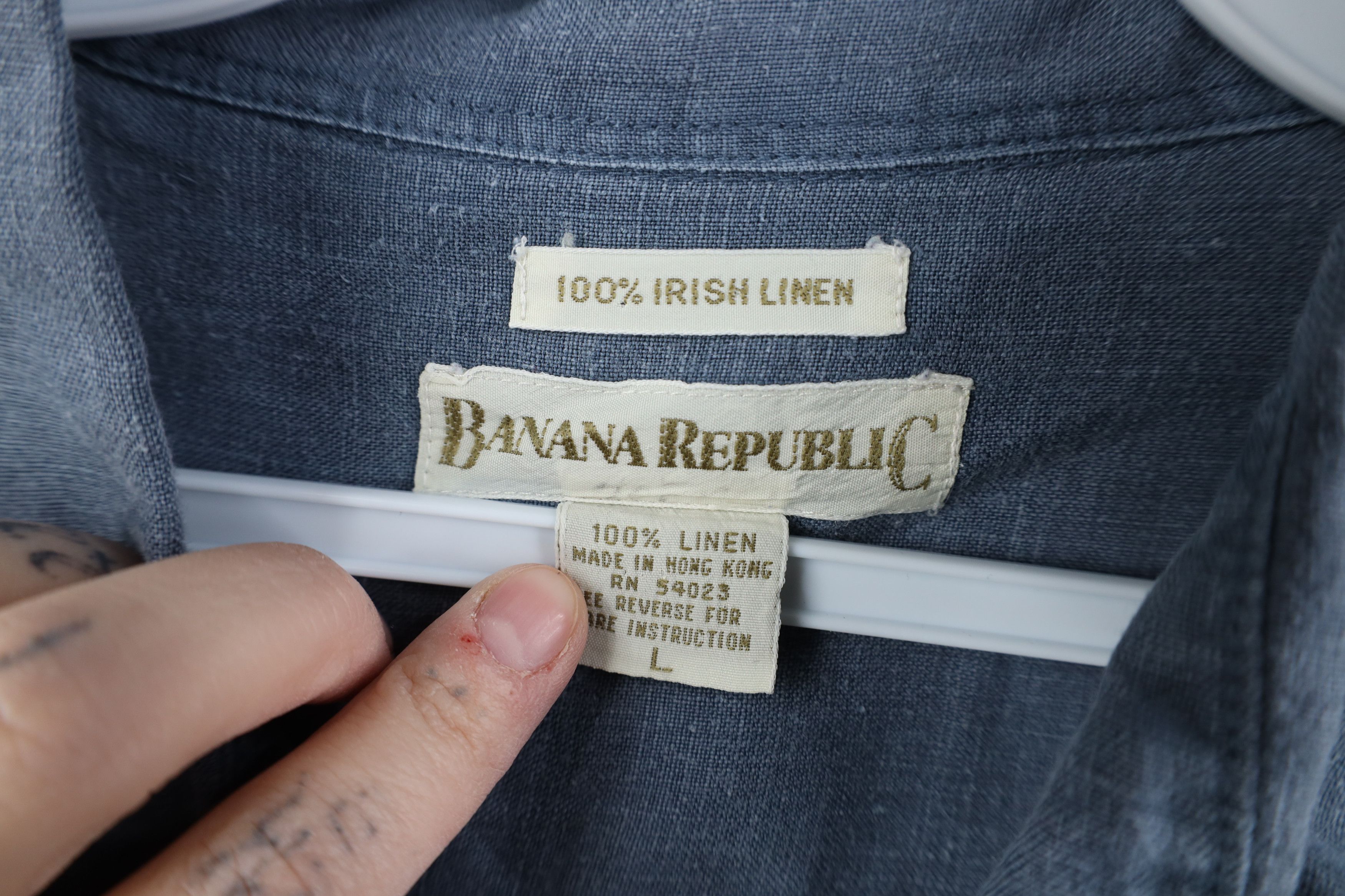Banana Republic Vintage 80s 90s Banana Republic Collared Button Shirt Blue Size US L / EU 52-54 / 3 - 8 Thumbnail