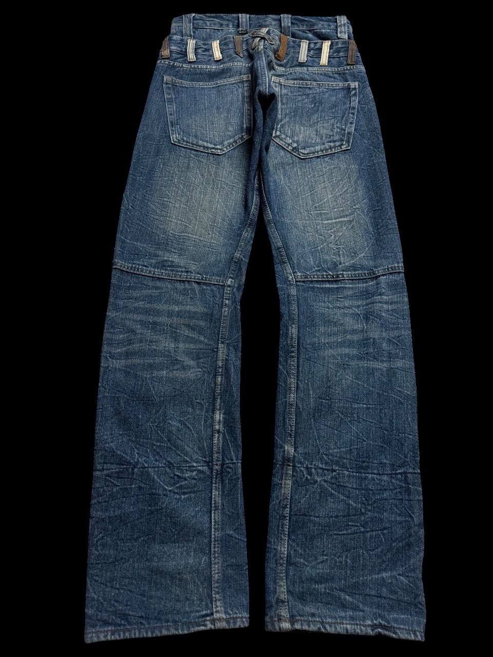 DOUBLE WAIST 90s Japanese Whisker Mudwash Sick Denim Jeans