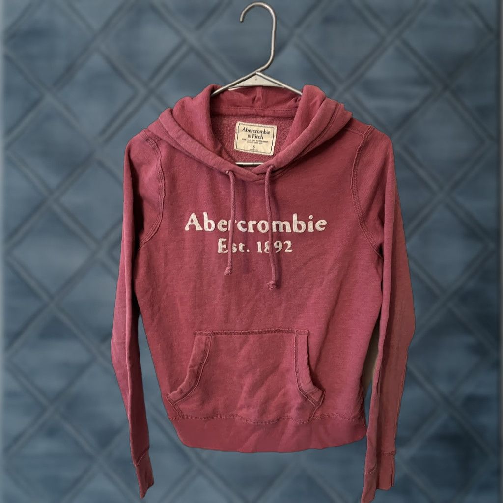 Abercrombie & Fitch Abercrombie & Fitch Women's Hoodie Sweater Small Blue Pullover Spell Out AF Knit Cotton Size S / US 4 / IT 40 - 1 Thumbnail