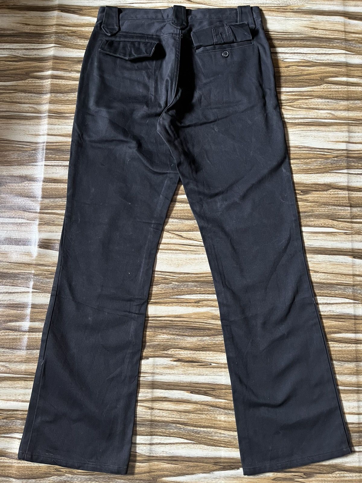 RIPVANWINKLE 🇯🇵Y2K Workwear Bootcut Black Jeans Button Corduroy Flare Size US 32 / EU 48 - 4 Thumbnail