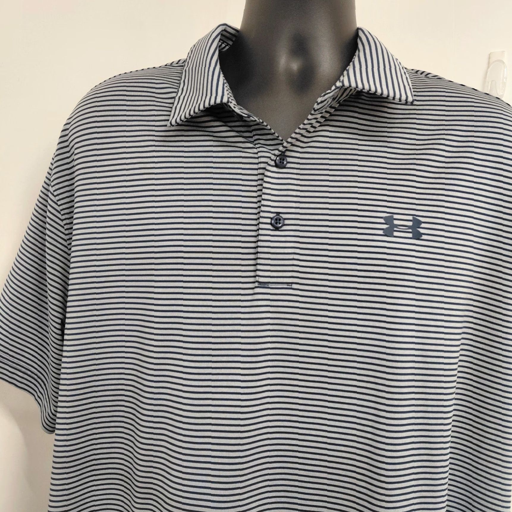 Under Armour Under Armour Polo Shirt Mens 2XL Blue Striped Golf Athleisure Stretch Casual Shirt Size US XXL / EU 58 / 5 - 4 Thumbnail