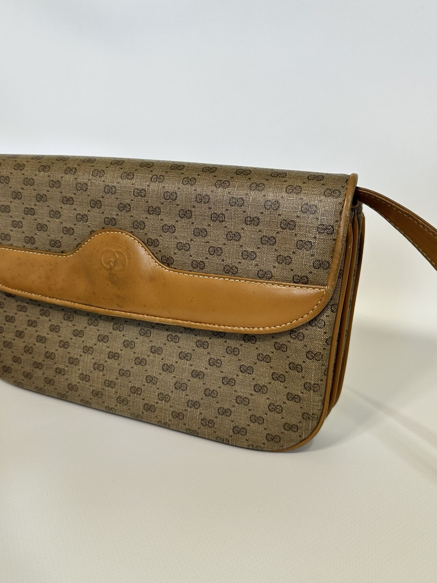 Gucci Gucci Crossbody Bag Micro GG Monogram Vintage Beige Size ONE SIZE - 4 Thumbnail
