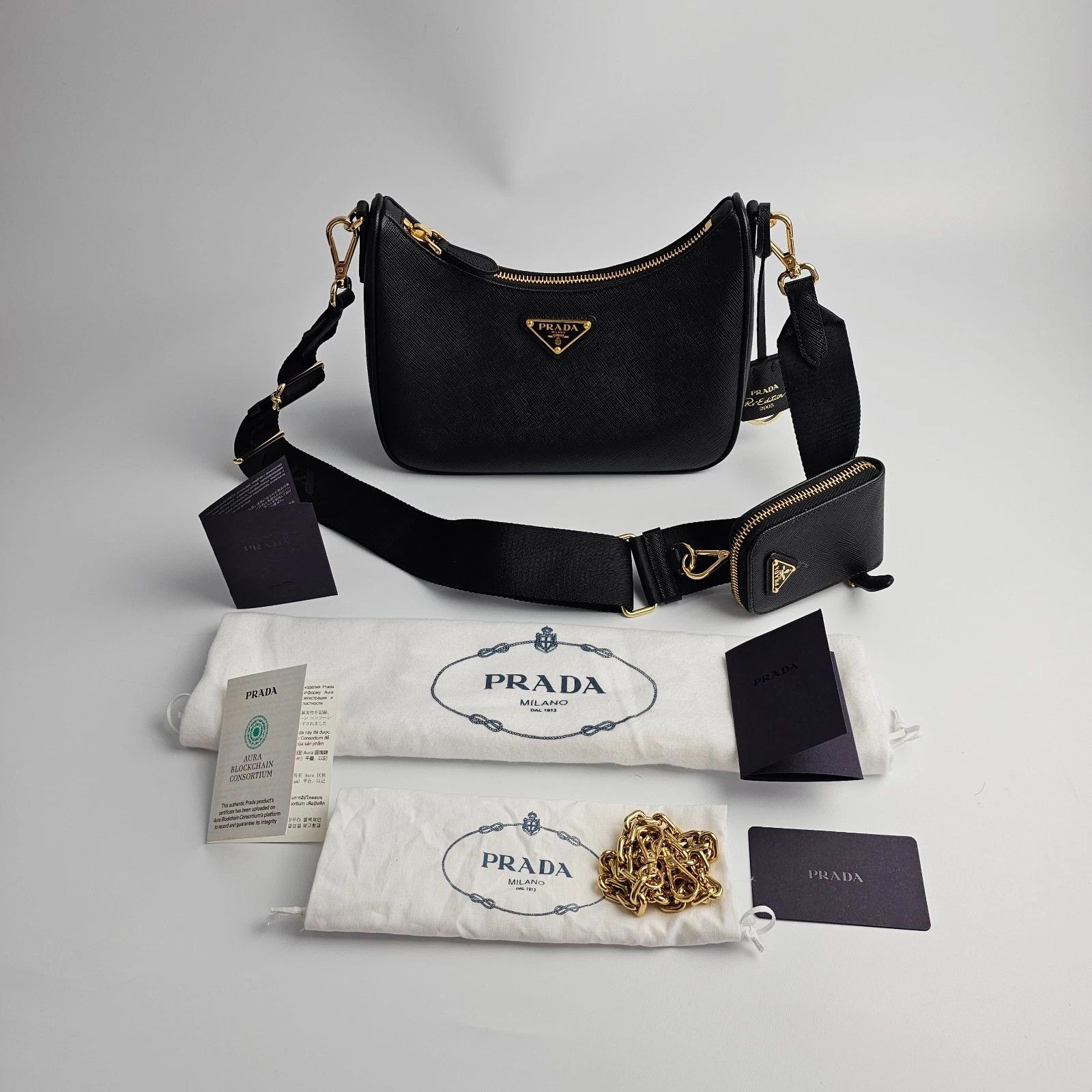 Prada PRADA Re-Edition 2005 Black Saffiano Shoulder Bag Size ONE SIZE - 1 Thumbnail