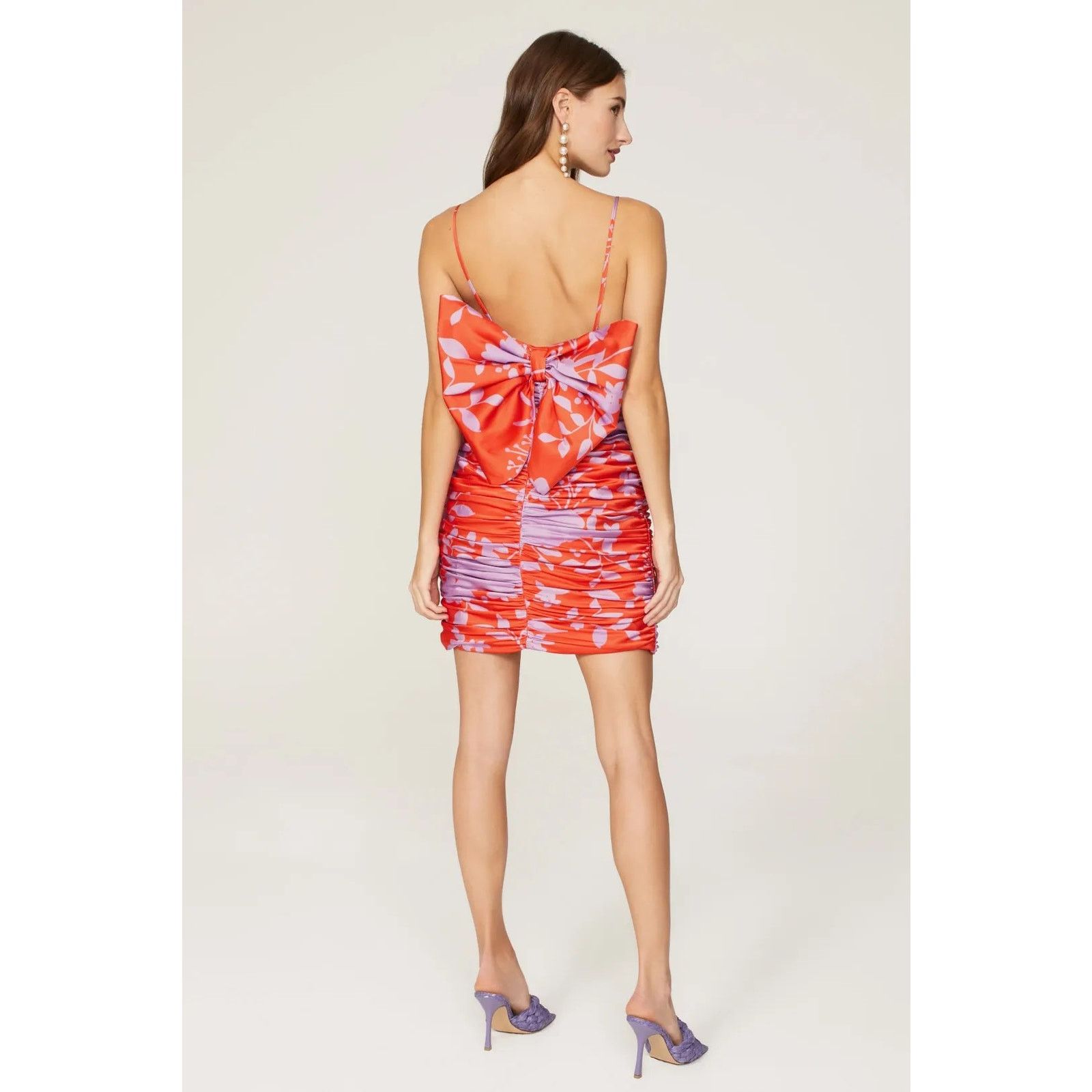 Hutch Hutch Orange and Purple Ruched “Reggy” Dress Size XS / US 0-2 / IT 36-38 - 3 Thumbnail