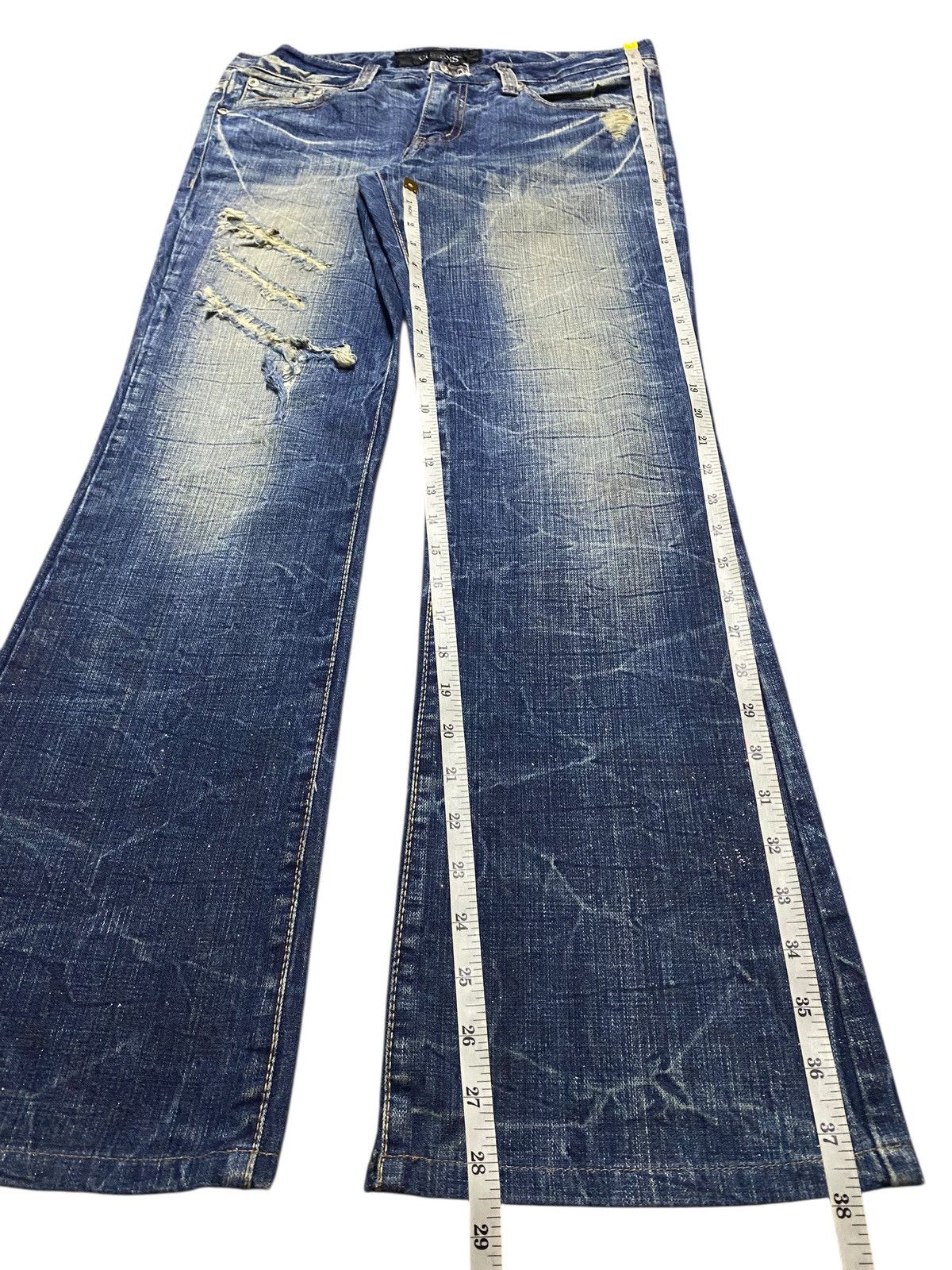 Blue Blue Japan Japanese Brand CCless Distressed Thunder Flare Jeans Size US 32 / EU 48 - 15 Thumbnail