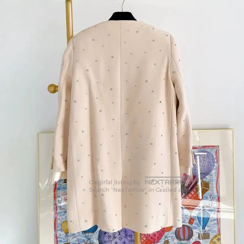 Miu Miu Miu Miu Beige Button-Up Jacket for Women . Size XL / US 12-14 / IT 48-50 - 2 Thumbnail
