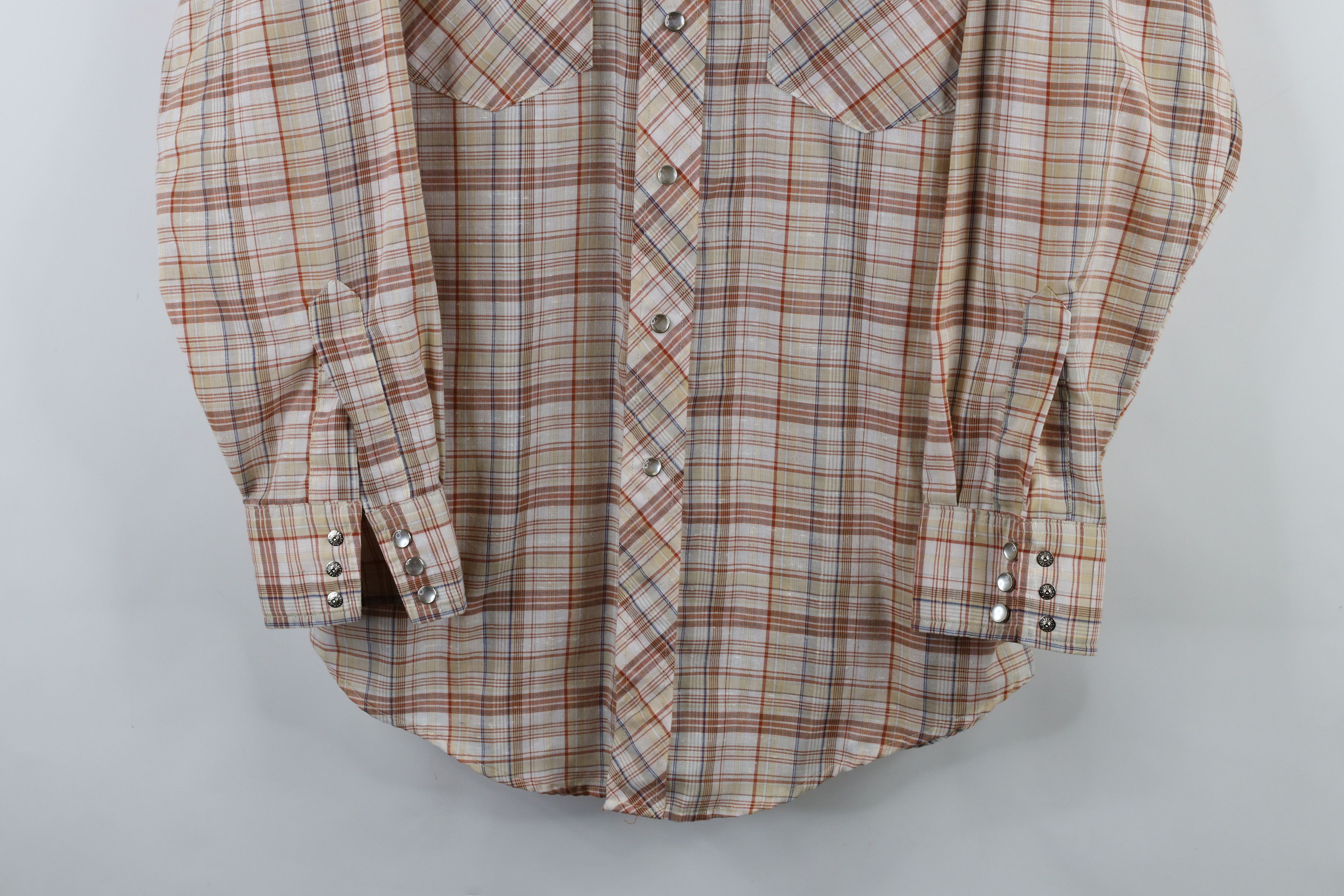 Lee × Vintage Vintage 70s Lee Western Collared Shirt Rainbow Plaid USA Size US M / EU 48-50 / 2 - 3 Thumbnail