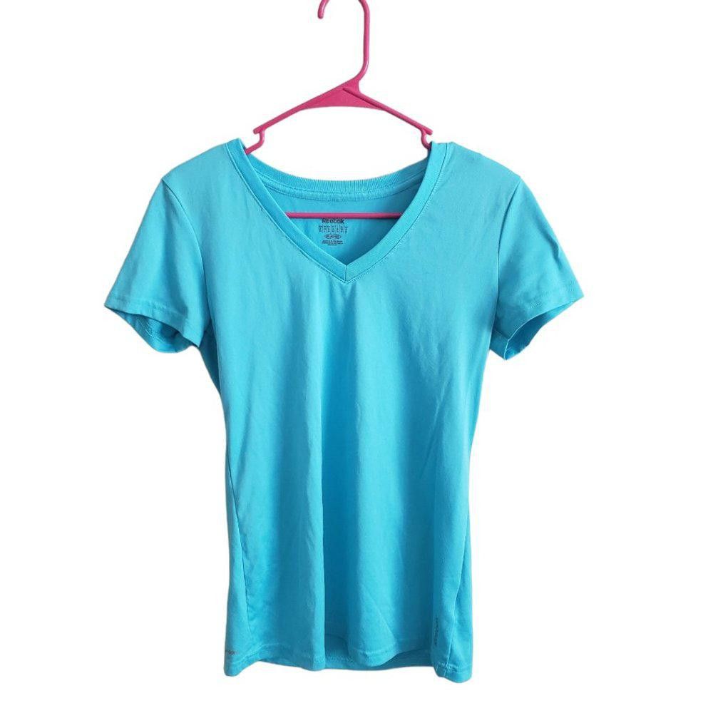 Reebok CT666a Reebok Ladies Turquoise V-neck Athletic T-shirt S Size S / US 4 / IT 40 - 1 Thumbnail
