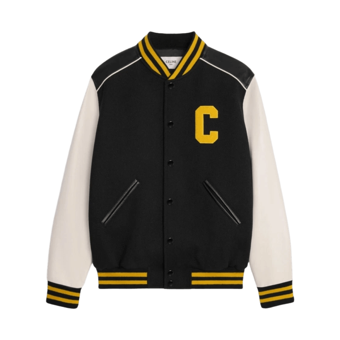 Celine o1bcso1str0925 2V56D896C Classic Teddy Jacket in Noir/Jaune Size US L / EU 52-54 / 3 - 1 Thumbnail