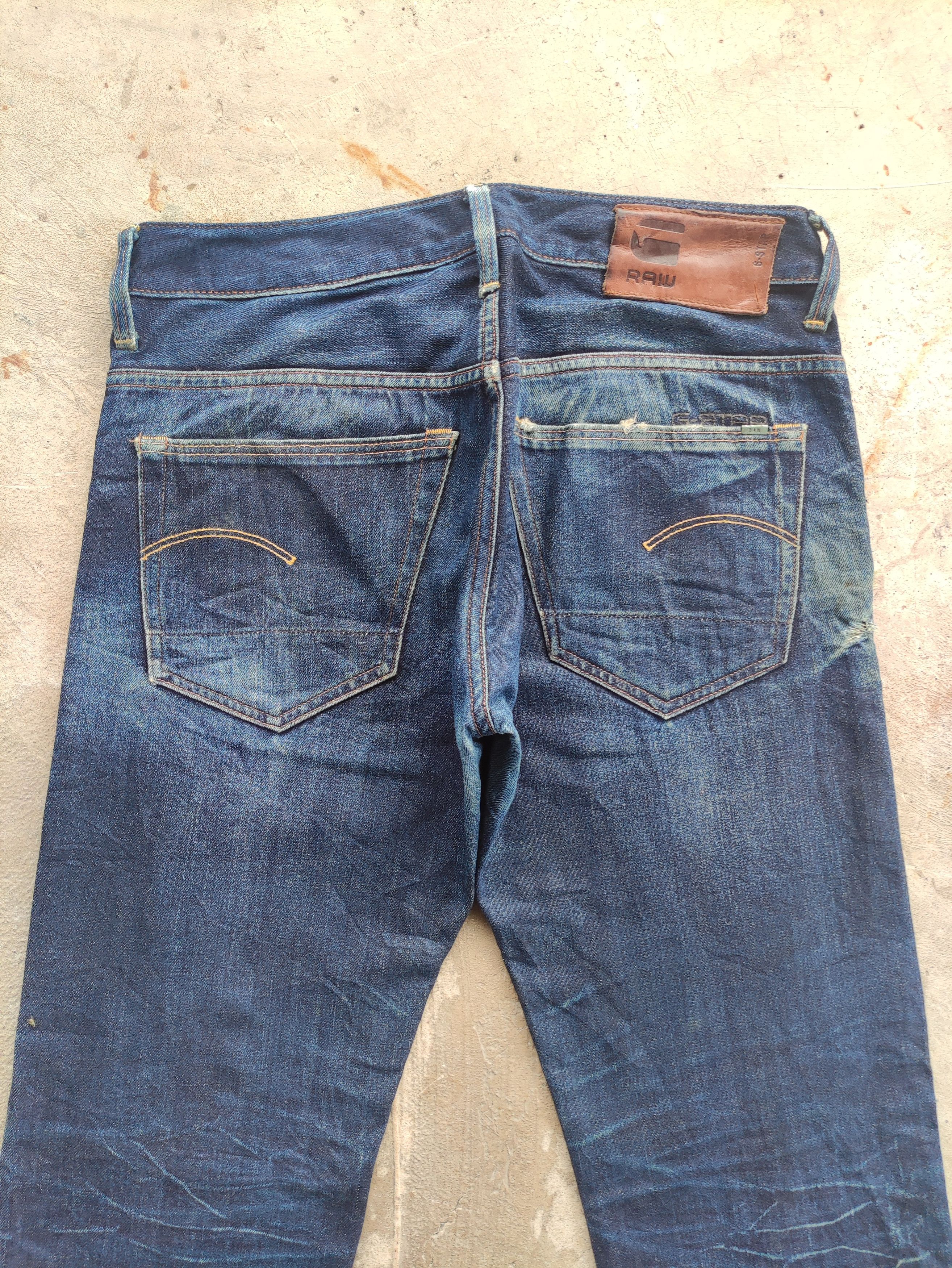 G-Star Vintage G Star Raw Button Jean Distressed Faded Denim Size US 33 - 8 Thumbnail