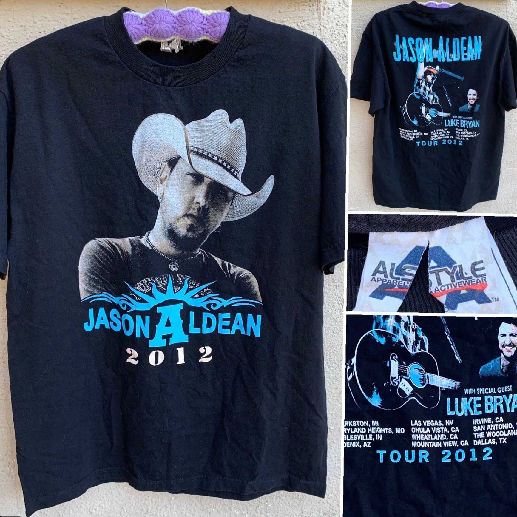 Vintage Jason Aldean 2012 With Special Guest Luke Bryan T-Shirt 2012 Tour Concert Tee L Black Men XS? Size US L / EU 52-54 / 3 - 2 Thumbnail