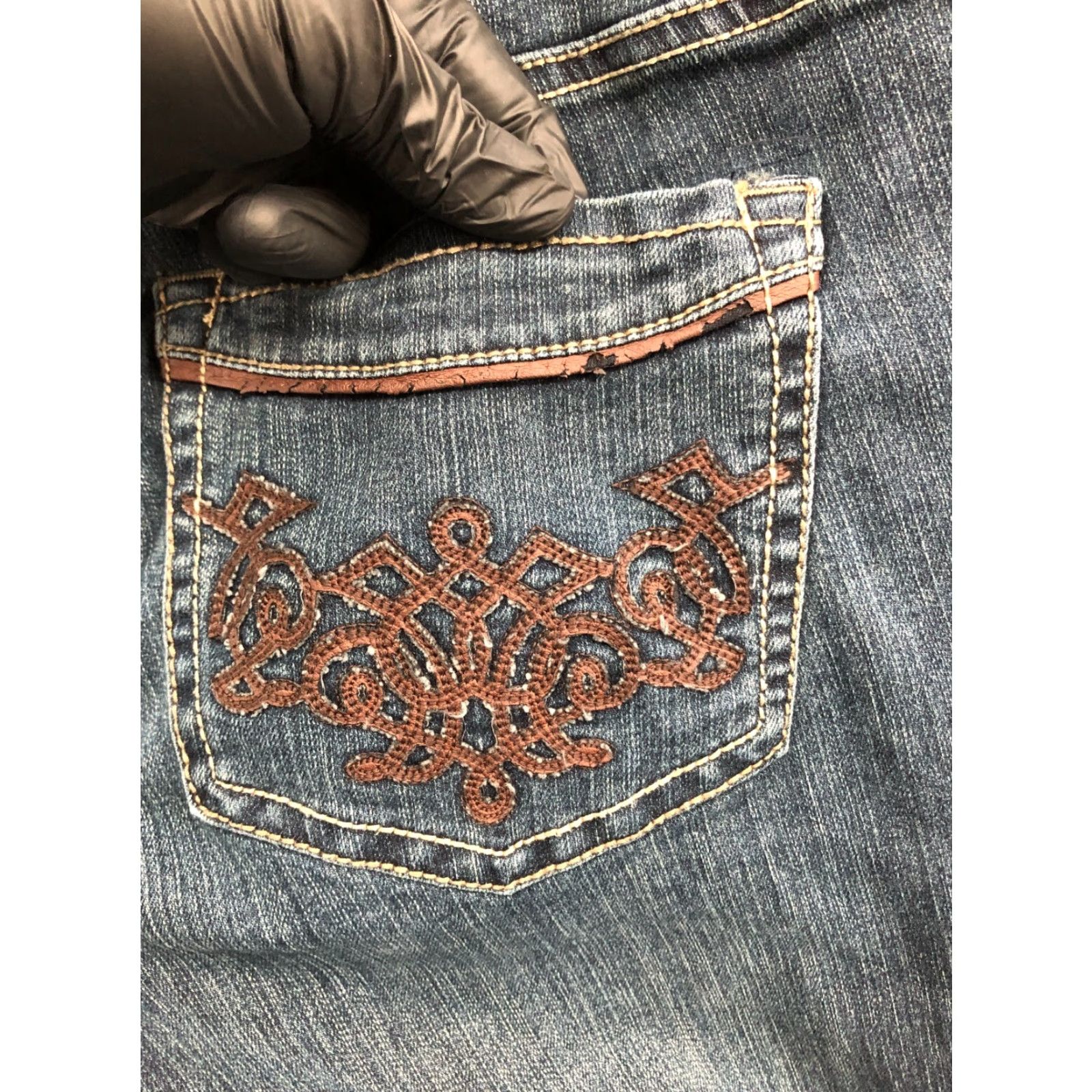 Vintage Sonoma Jeans Main Rise Demi Boot Women Size 8 Medium Wash Blue Fashion Denim 5-Pocket Regular Fit Womens Shoes? Size 30" / US 8 / IT 44 - 7 Thumbnail