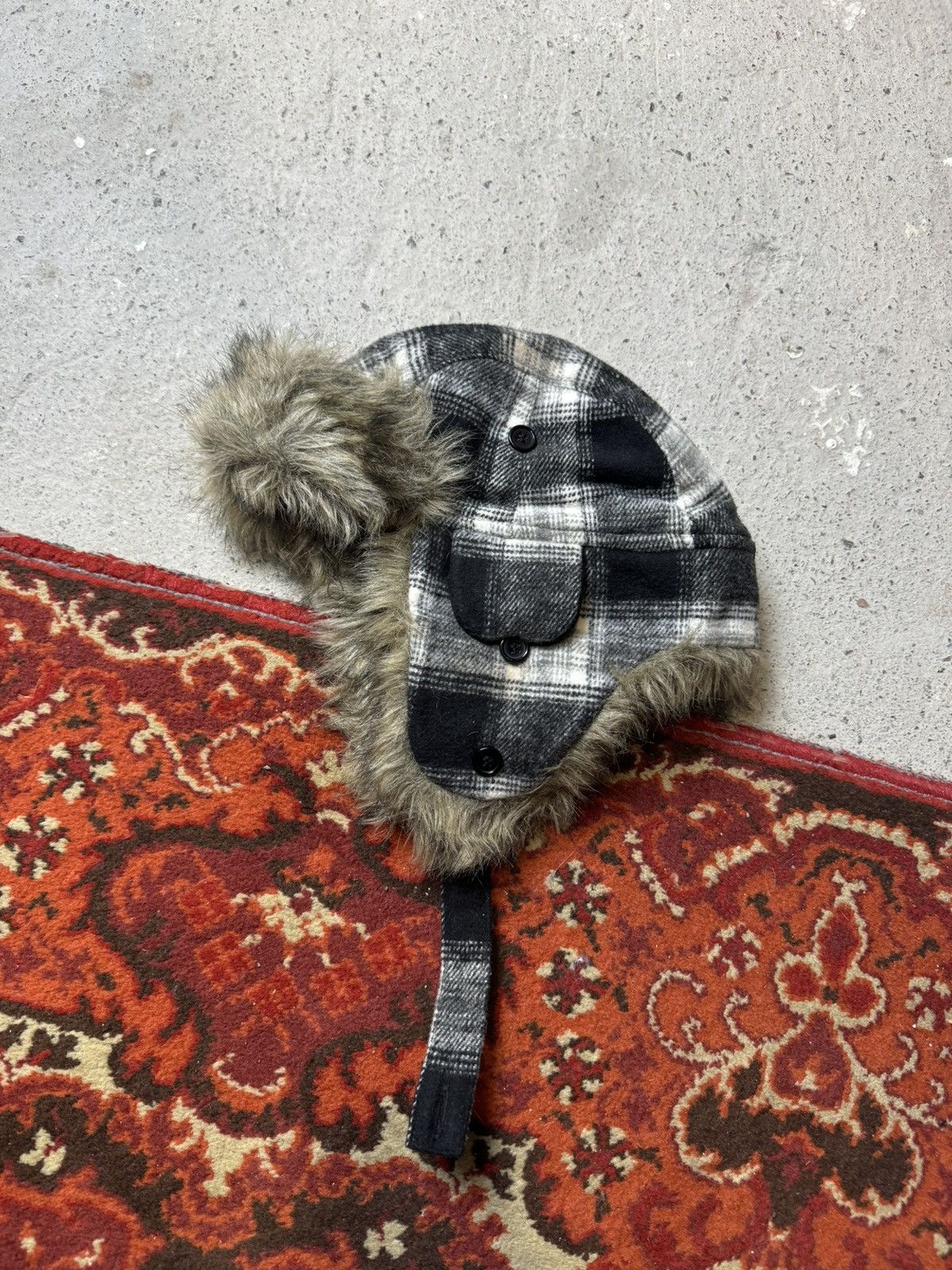 Hysteric Glamour × Vintage Vintage Y2K Japanese brand Ushanka opium Tweed hype fur hat Size ONE SIZE - 1 Thumbnail