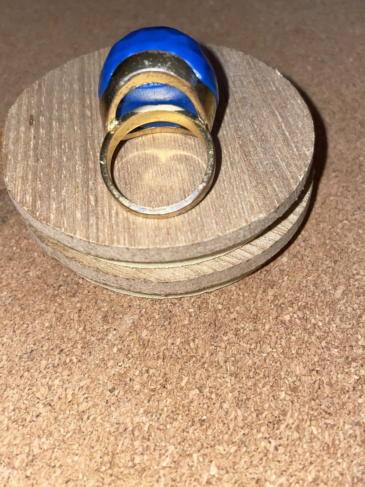 Vintage Vintage 1970’s Lapis Blue Resin Faceted Dome Ring Size 6 Size ONE SIZE - 10 Thumbnail