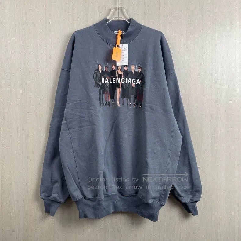 Balenciaga Balenciaga Blue Portrait Sweatshirt. Size US XS / EU 42 / 0 - 1 Thumbnail