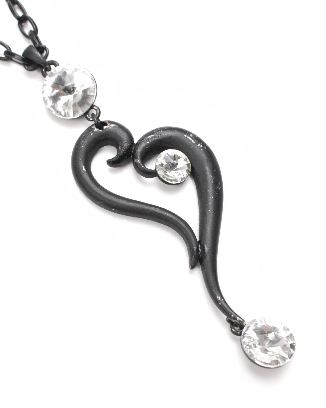 Hysteric Glamour 2000S JAPANESE MADE BLACK HEART SWIRL STONE NECKLACE Size ONE SIZE - 2 Thumbnail