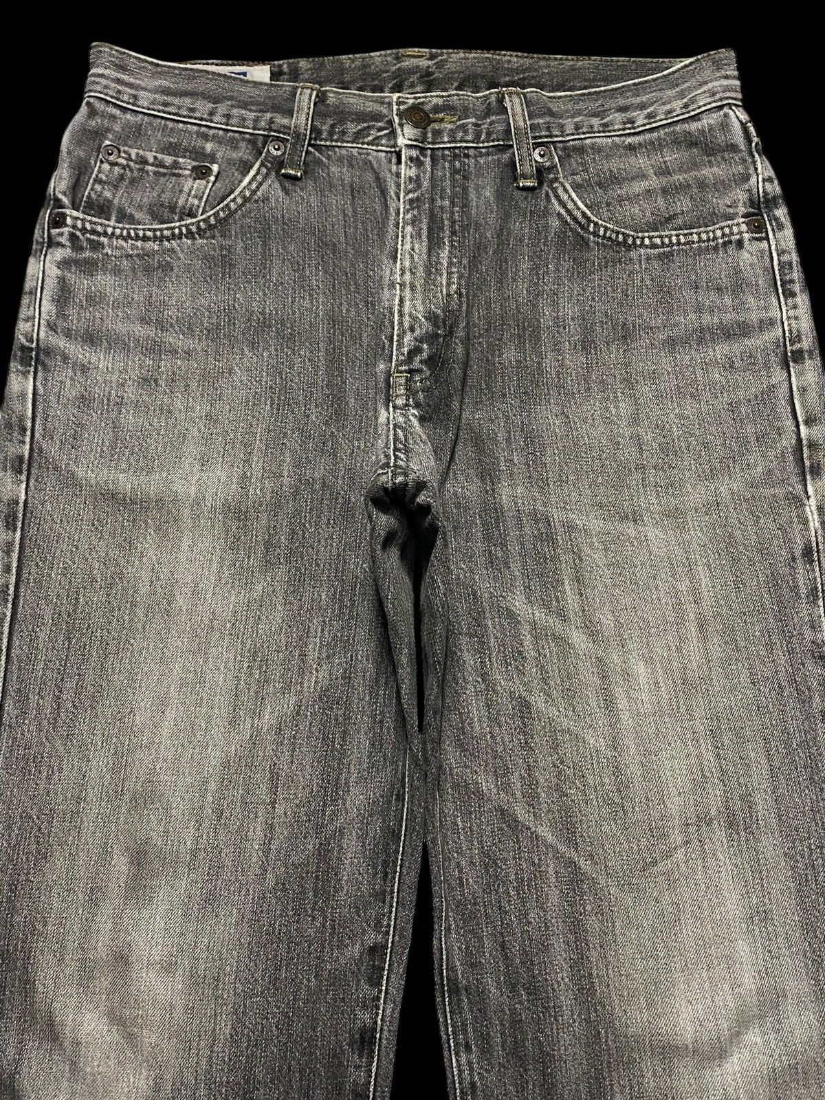Japanese Brand Vintage Edwin 403 Black Denim Distressed Loose Jeans Size US 31 - 3 Thumbnail
