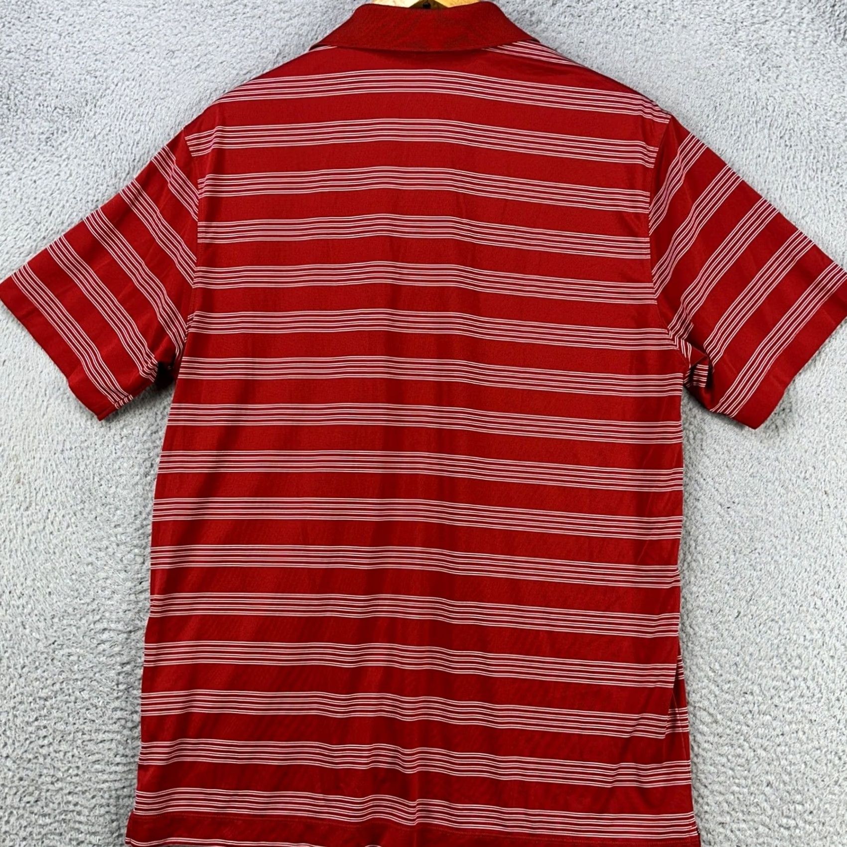 Nike Nike Dri Fit Golf Polo Shirt Mens Large Red White Stripes Tour Performance Rugby Size US L / EU 52-54 / 3 - 3 Thumbnail