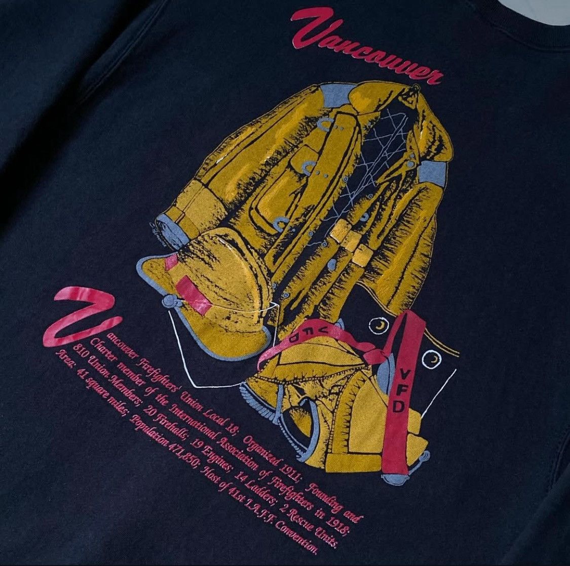 Fruit Of The Loom Vintage VancouverFirefighters, Fruit Of The Loom Sweatshirt Size US L / EU 52-54 / 3 - 3 Thumbnail