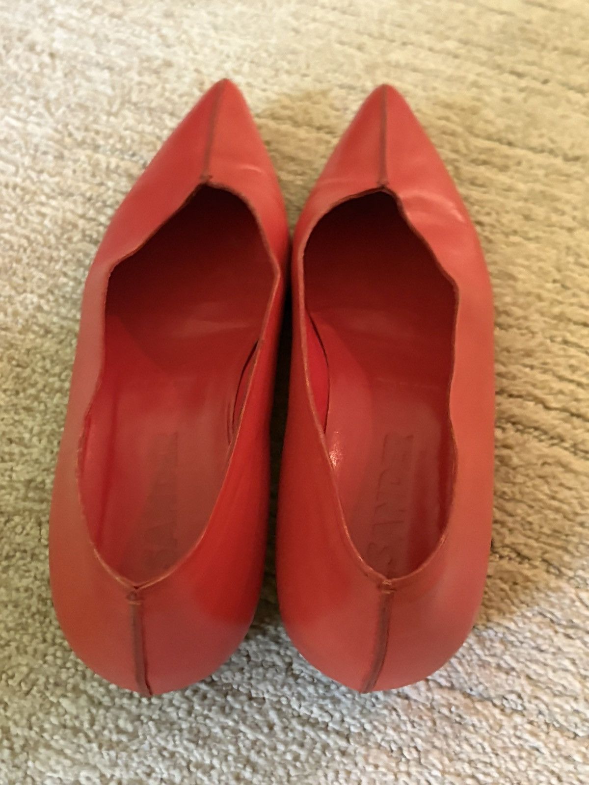 Jil Sander Jil Sander Red Pointed Flats Size US 7.5 / IT 37.5 - 4 Thumbnail